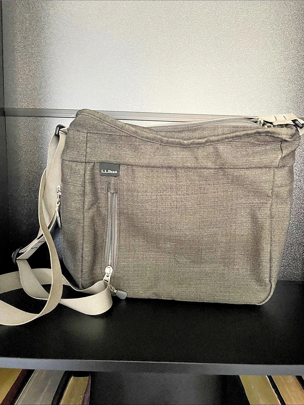 L.L.Bean Gray Messenger Bag Like New